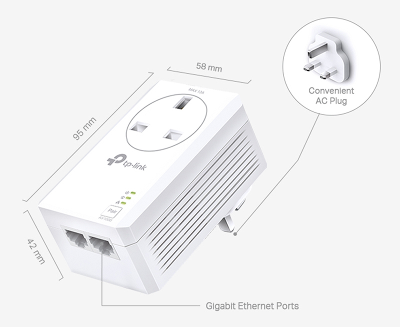 TP-Link TL-PA7027P KIT AV1000 2Port GB Powerline Starter Kit